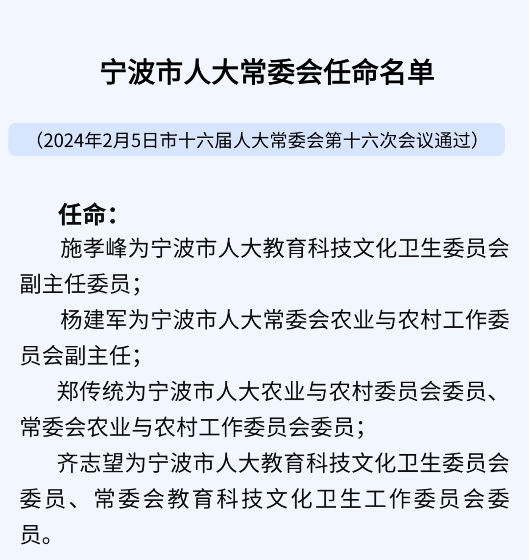 寧波最新人事任免動態概覽