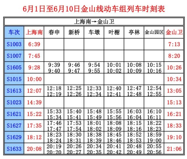 金山鐵路最新時刻表發布，便捷出行一手掌握